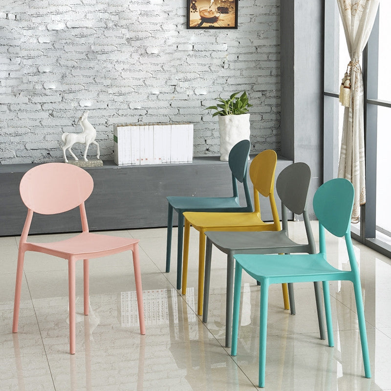 Contemporary Style Armless Chair Plastic Open Back Side Dining Chair for Restaurant