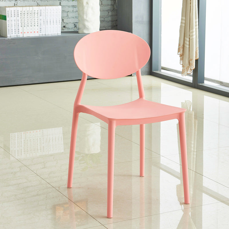 Contemporary Style Armless Chair Plastic Open Back Side Dining Chair for Restaurant
