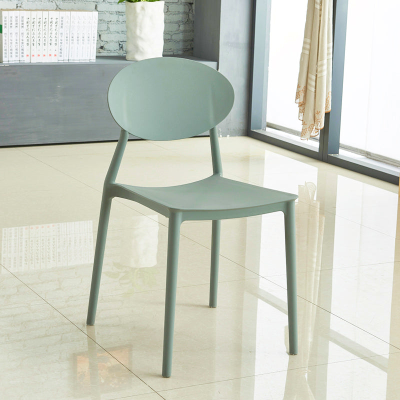 Contemporary Style Armless Chair Plastic Open Back Side Dining Chair for Restaurant