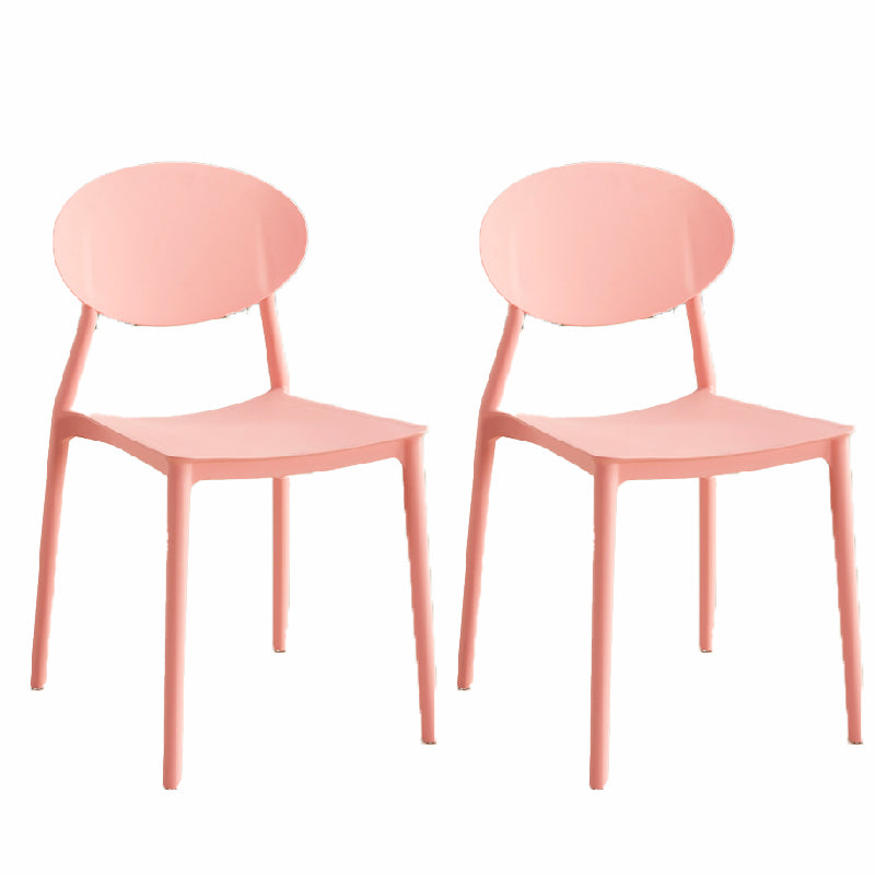 Contemporary Style Armless Chair Plastic Open Back Side Dining Chair for Restaurant
