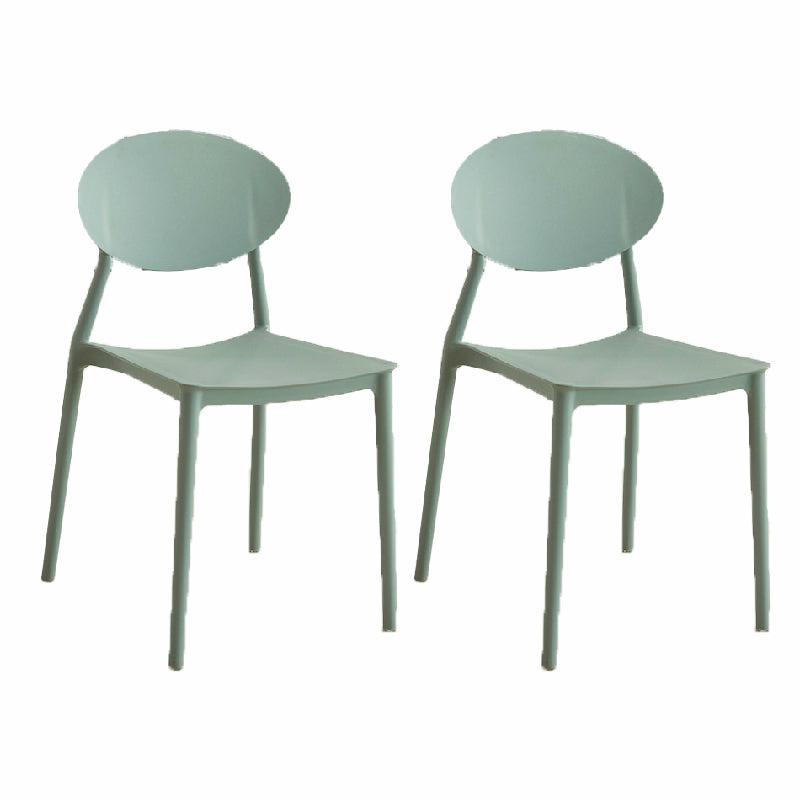Contemporary Style Armless Chair Plastic Open Back Side Dining Chair for Restaurant