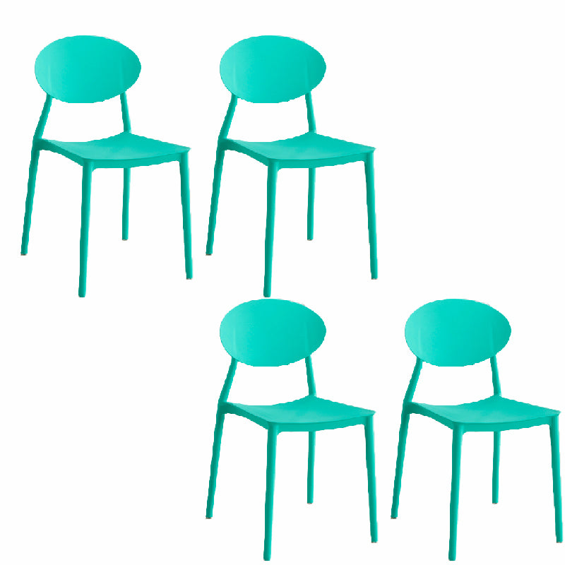 Contemporary Style Armless Chair Plastic Open Back Side Dining Chair for Restaurant