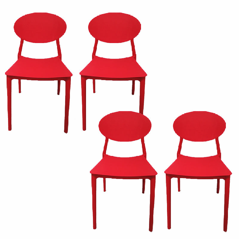 Contemporary Style Armless Chair Plastic Open Back Side Dining Chair for Restaurant