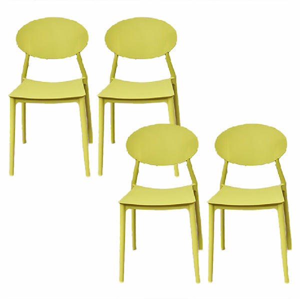 Contemporary Style Armless Chair Plastic Open Back Side Dining Chair for Restaurant