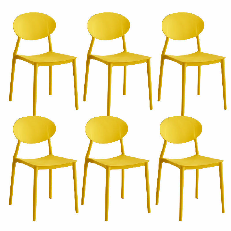 Contemporary Style Armless Chair Plastic Open Back Side Dining Chair for Restaurant