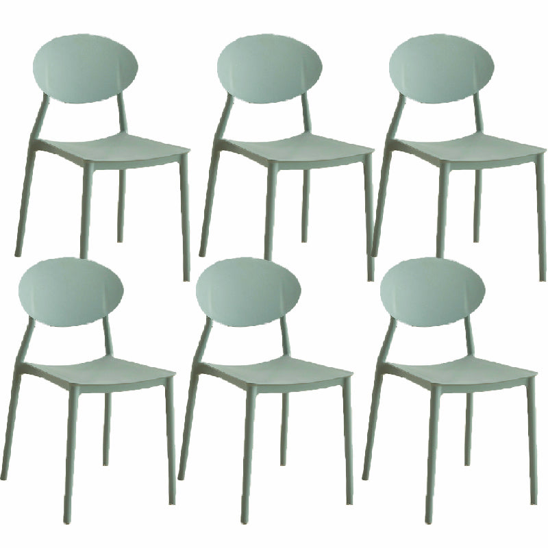 Contemporary Style Armless Chair Plastic Open Back Side Dining Chair for Restaurant