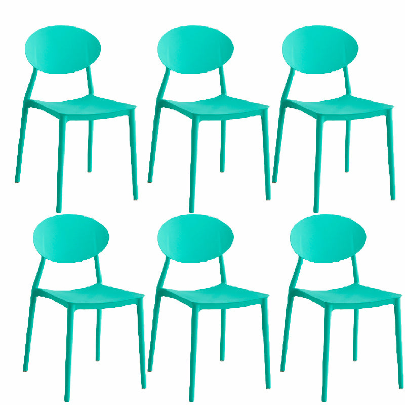 Contemporary Style Armless Chair Plastic Open Back Side Dining Chair for Restaurant