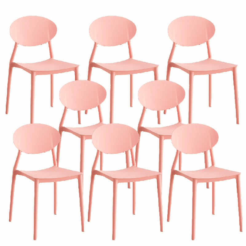 Contemporary Style Armless Chair Plastic Open Back Side Dining Chair for Restaurant