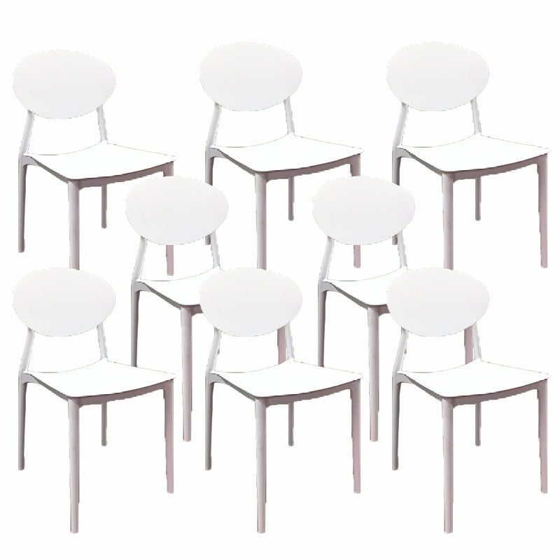 Contemporary Style Armless Chair Plastic Open Back Side Dining Chair for Restaurant