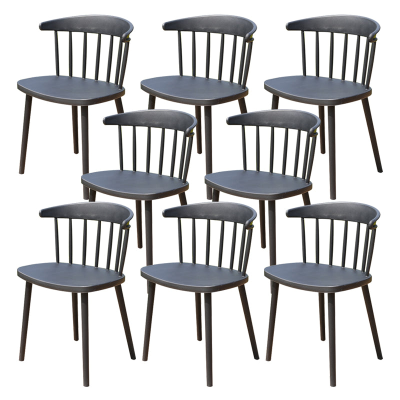 Contemporary Style Armless Chair Winsor Back Side Indoor Chair for Dining Room