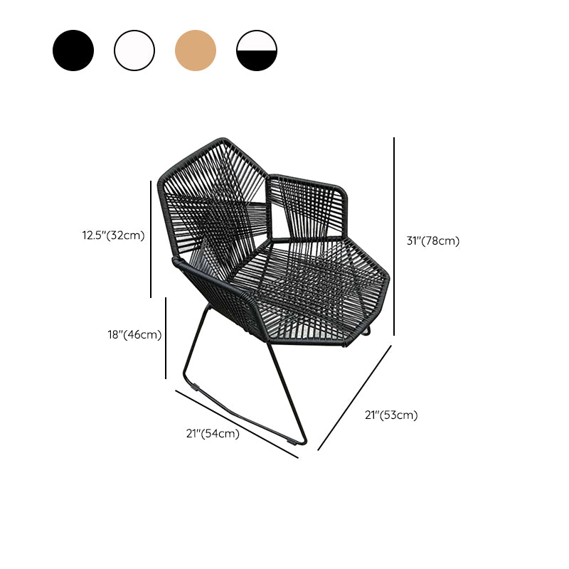 Modern Cross Back Side Chair Plastic Arm Chair with Metal Base for Dining Room