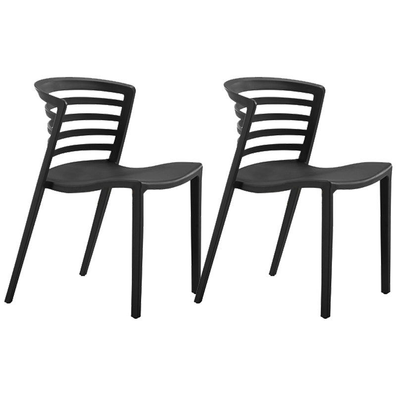 Contemporary Style Armless Chair Plastic Side Chair for Dining Room