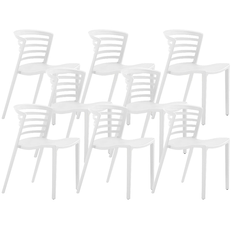 Contemporary Style Armless Chair Plastic Side Chair for Dining Room