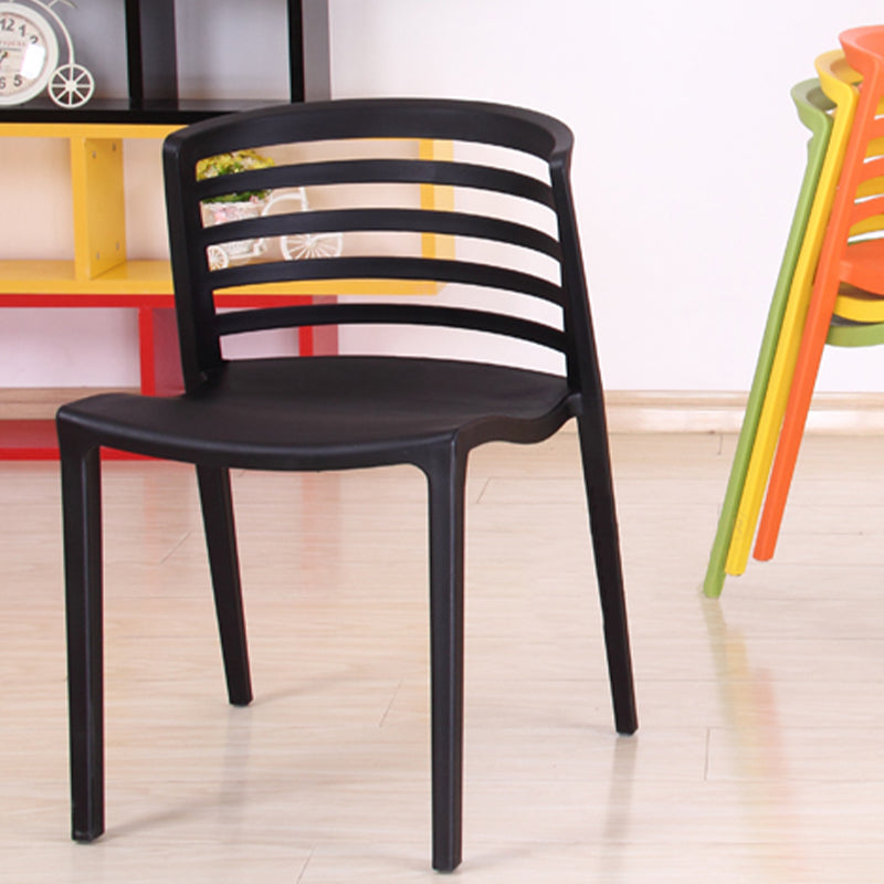 Contemporary Style Armless Chair Plastic Side Chair for Dining Room