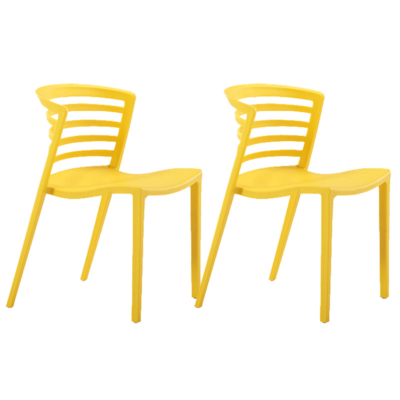 Contemporary Style Armless Chair Plastic Side Chair for Dining Room