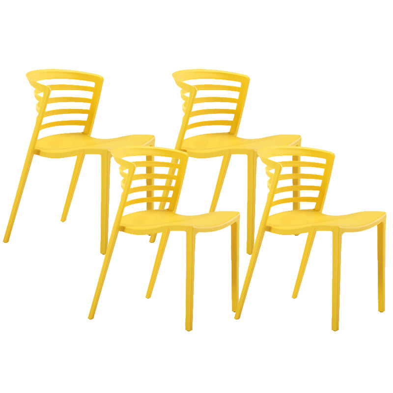 Contemporary Style Armless Chair Plastic Side Chair for Dining Room