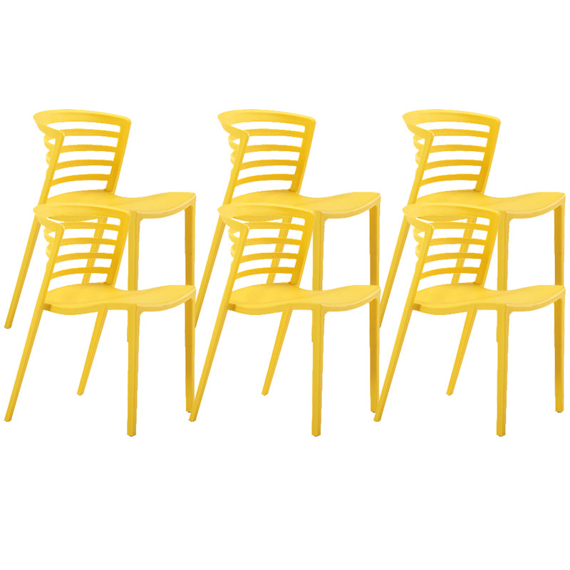 Contemporary Style Armless Chair Plastic Side Chair for Dining Room