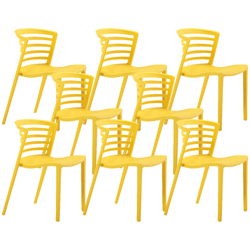 Contemporary Style Armless Chair Plastic Side Chair for Dining Room