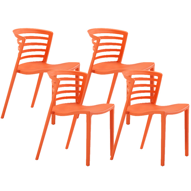 Contemporary Style Armless Chair Plastic Side Chair for Dining Room