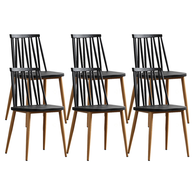 Modern Style Chair Plastic Armless Dining Chair with Metal Base