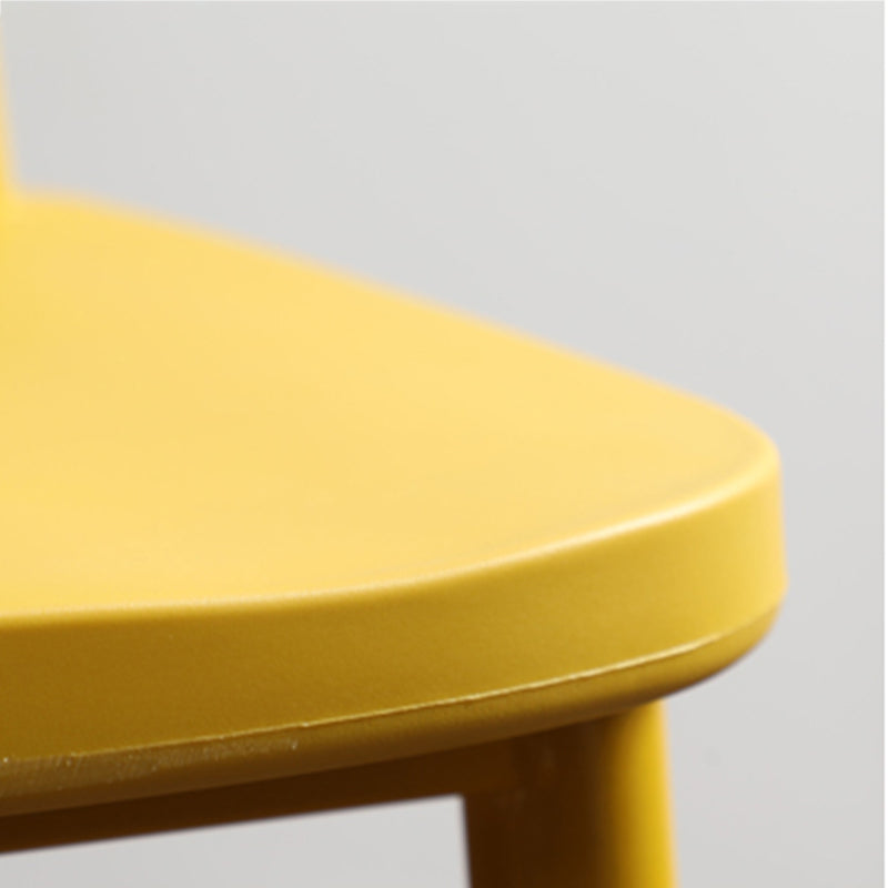 Modern Style Chair Plastic Armless Dining Chair with Metal Base