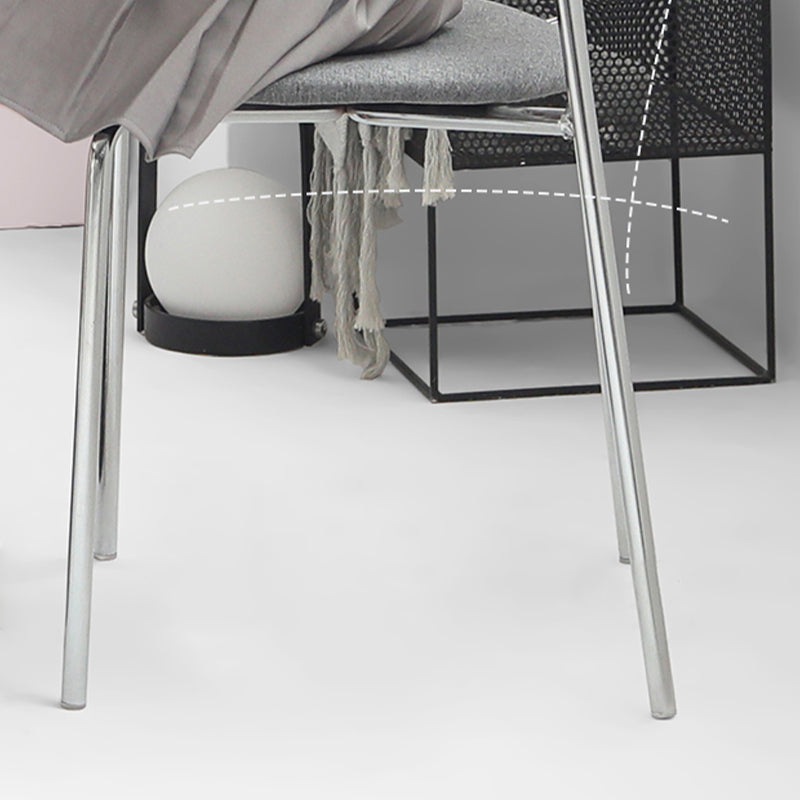 Modern Style Upholstered Armless Chair Leather Dining Chair with Metal Base