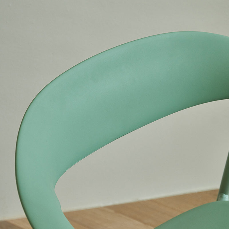 Modern Open Back Side Chair Plastic Arm Indoor Chair with Metal Base