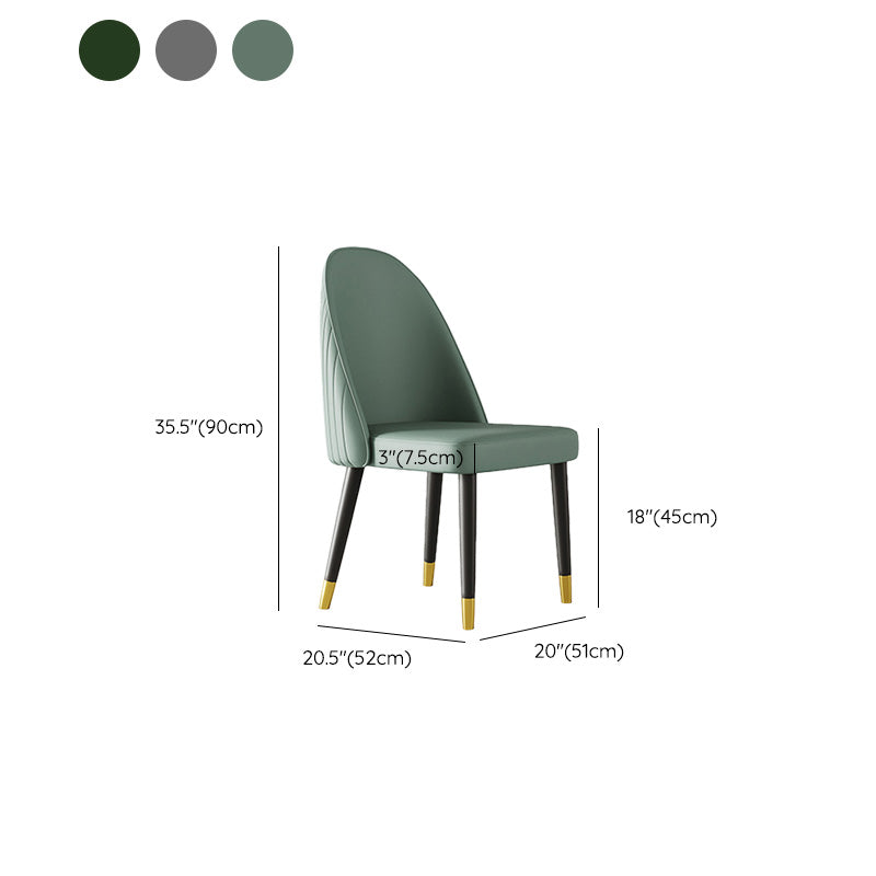 Oak Wood Glam Dining Chair Matte Finish Solid Back Side Chair