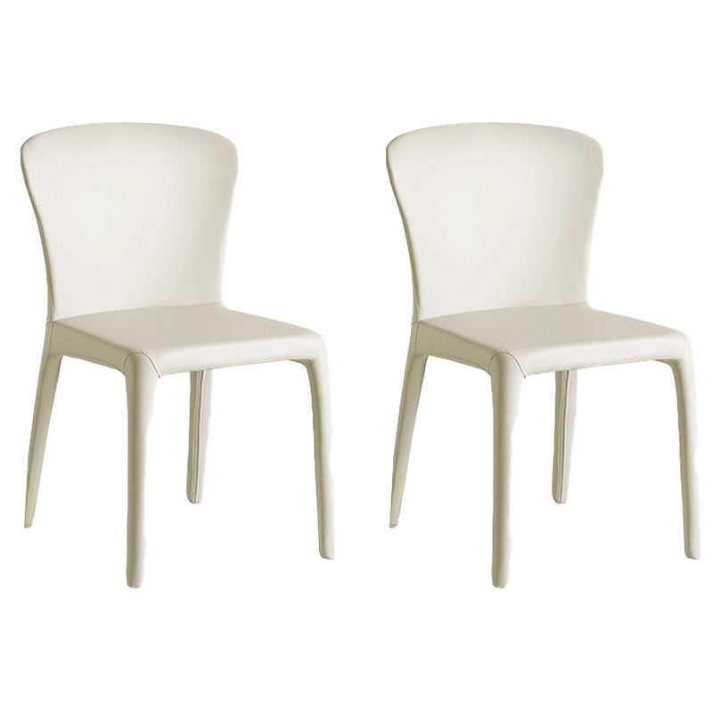 Modern Indoor Armless Dining Chair Faux Leather Side Chair for Home