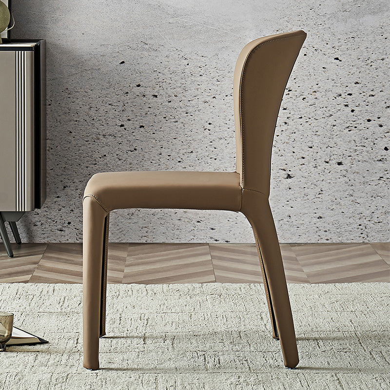 Modern Indoor Armless Dining Chair Faux Leather Side Chair for Home