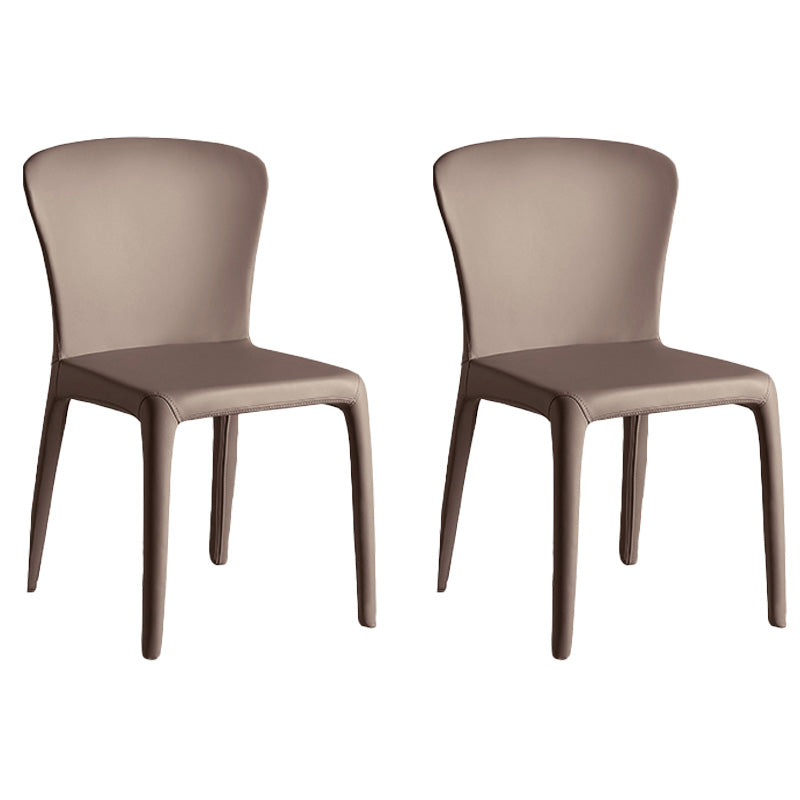 Modern Indoor Armless Dining Chair Faux Leather Side Chair for Home