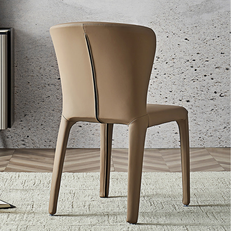 Modern Indoor Armless Dining Chair Faux Leather Side Chair for Home