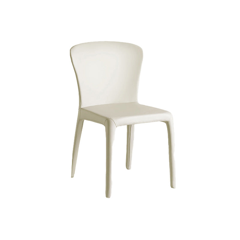 Modern Indoor Armless Dining Chair Faux Leather Side Chair for Home