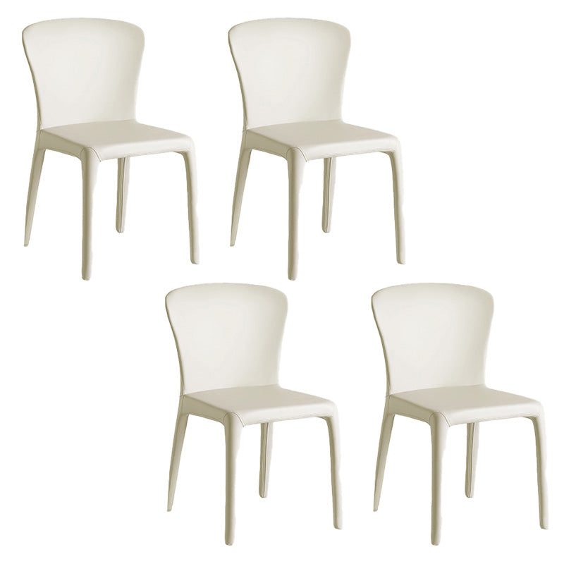 Modern Indoor Armless Dining Chair Faux Leather Side Chair for Home