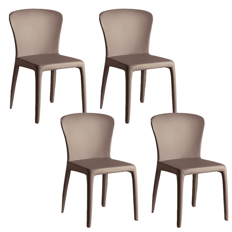 Modern Indoor Armless Dining Chair Faux Leather Side Chair for Home