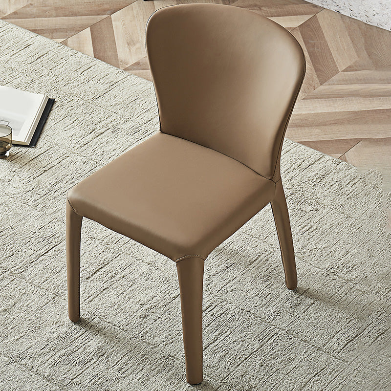 Modern Indoor Armless Dining Chair Faux Leather Side Chair for Home