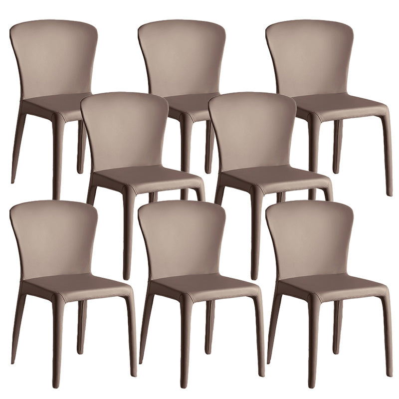Modern Indoor Armless Dining Chair Faux Leather Side Chair for Home