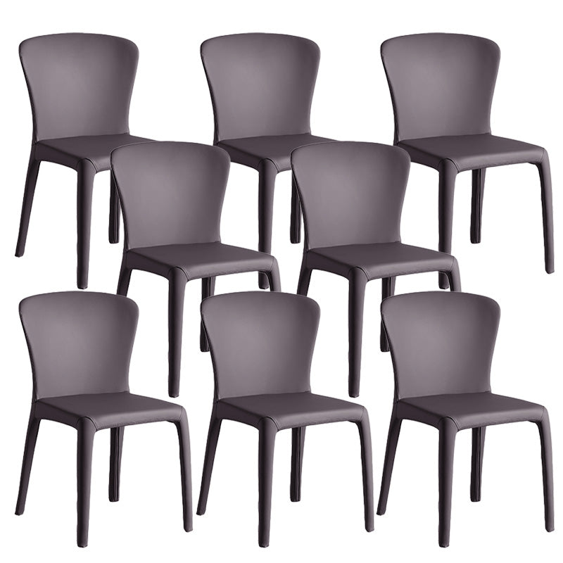 Modern Indoor Armless Dining Chair Faux Leather Side Chair for Home