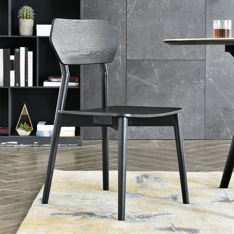 Open Back Side Chair Industrial Black Armless Dining Chairs for Home