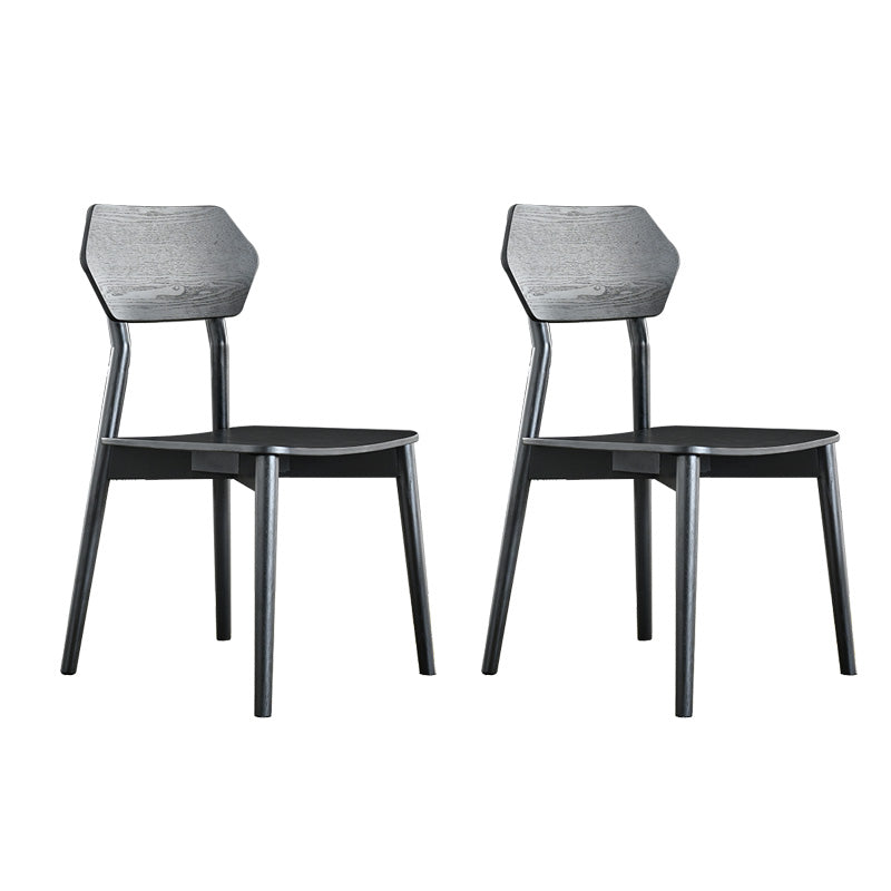 Open Back Side Chair Industrial Black Armless Dining Chairs for Home