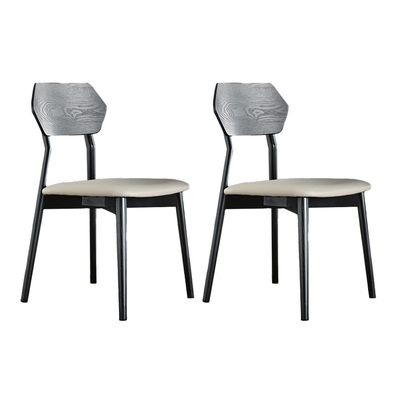 Open Back Side Chair Industrial Black Armless Dining Chairs for Home