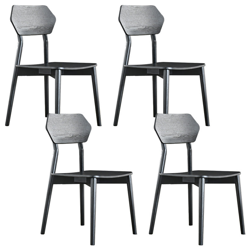 Open Back Side Chair Industrial Black Armless Dining Chairs for Home