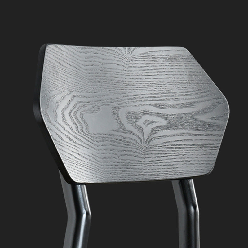 Open Back Side Chair Industrial Black Armless Dining Chairs for Home