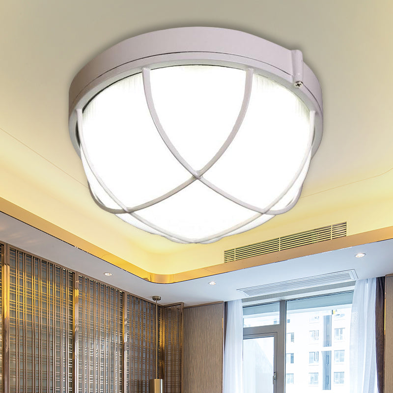 1 lampe encastrée luminaire ferme dôme dépoli verre encastré plafonnier pour chambre, blanc / noir