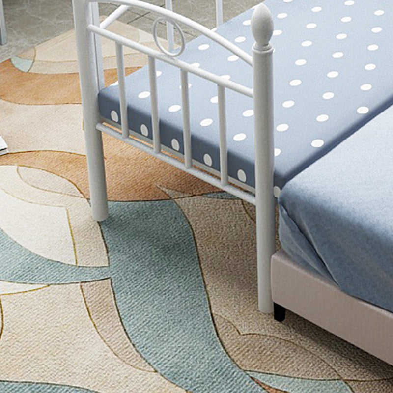 Contemporary Metal Standard Kids Bed Headboard Bed with Guardrail