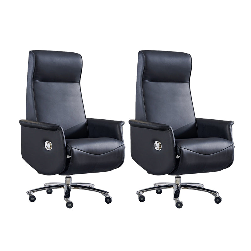 31" Wide Contemporary Managers Chair Black Leather Executive Chair