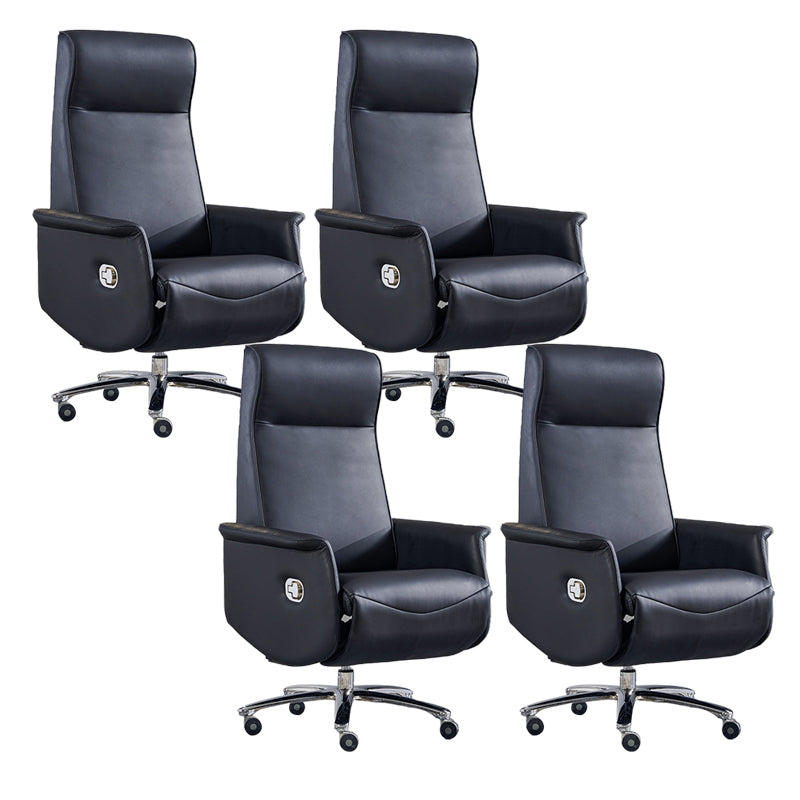 31" Wide Contemporary Managers Chair Black Leather Executive Chair