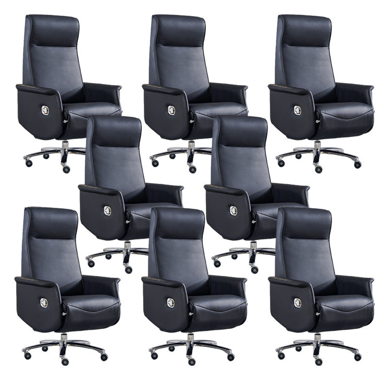 31" Wide Contemporary Managers Chair Black Leather Executive Chair
