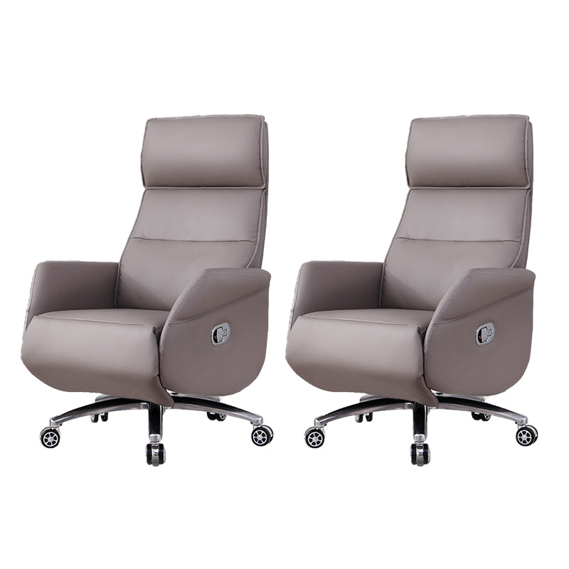 29" Wide Contemporary Managers Chair Gray Leather Executive Chair