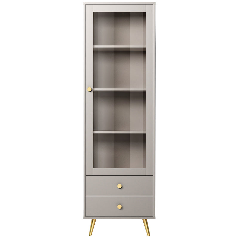 Modern Standard Bookshelf Drawers Included Engineered Wood Bookcase with Doors